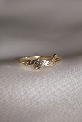 純金 天使名指輪 女性用 手作り 輝き 925 純銀 モダン N/A