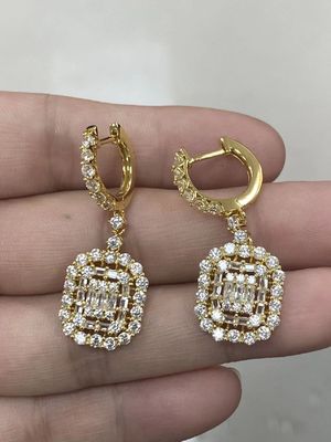 ホワイト CZ イヤリング 925 スターリング シルバー 婚活と結婚式のためのクラシックスタイル