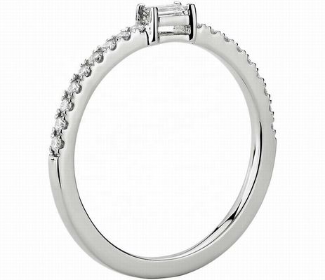 高級宝石 925 スターリング シルバーリング 緑色または白色石と18K ゴールドプラチング