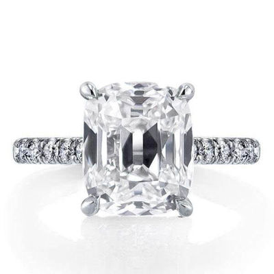白 CZ 925 ステルリング シルバー 婚約指輪 18K ゴールドプレート バゲットカット