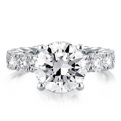 18K ゴールド ホワイト ジルコン エターニティバンド 925 ステルリング シルバー 婚約指輪