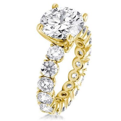 18K ゴールド ホワイト ジルコン エターニティバンド 925 ステルリング シルバー 婚約指輪
