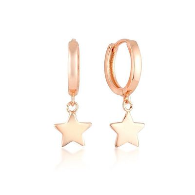 青銅 14K 金星形 ハープ イヤリング 女性用 シンプル 日常 宝石
