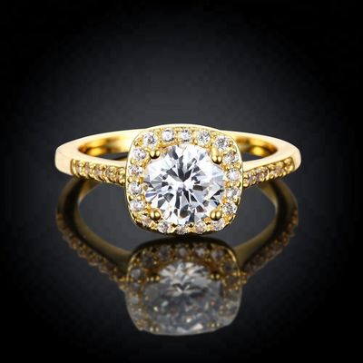 ダイヤモンド 18K 金色 リング サイズ 5 - サイズ 10 女性の婚約指輪