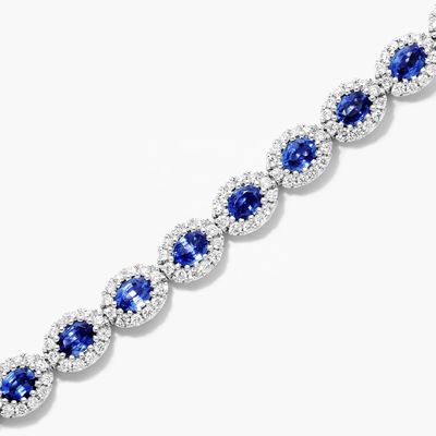 5.7mm 幅 ジルコン テニス ブレスレット 円形 スマールド ホワイト 14K ゴールド ブレスレット 女性