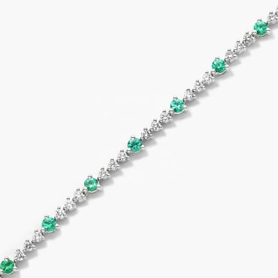 3MM ホワイトジルコンルビー テニスブレスレット 丸切りのスターリングシルバー テニスブレスレット