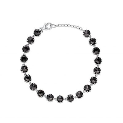 トーン CZ ダイヤモンド テニス ブレスレット ロジウム ブラック 宝石 ブレスレット