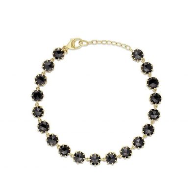 トーン CZ ダイヤモンド テニス ブレスレット ロジウム ブラック 宝石 ブレスレット