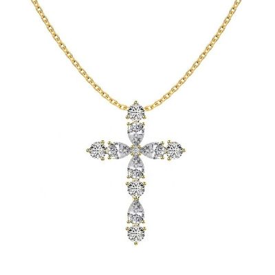 オーダーメイド 925 スターリング シルバー クロス ネックレス 18k シルバー クロスとチェーン レディース