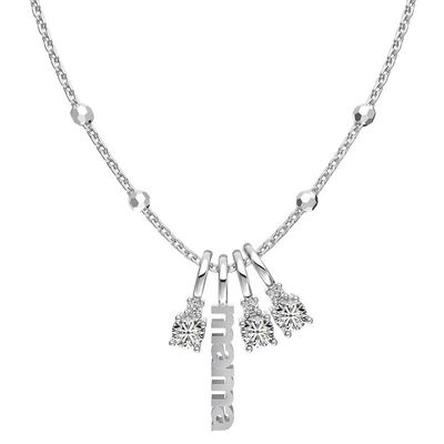 白 CZ 4mm 925 シルバー ネックレス 女性 ジルコーン 石 ネックレス