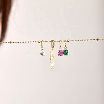 白 CZ 4mm 925 シルバー ネックレス 女性 ジルコーン 石 ネックレス