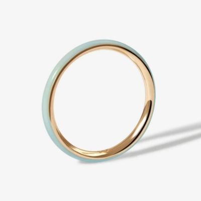 ピンクエナメル 18K 金属リング 固体925 ステルリングシルバー スタッキングリング