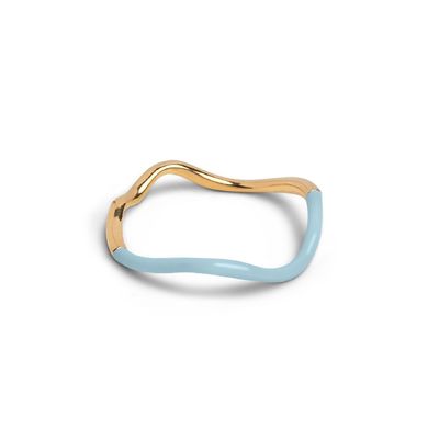 925 スターリング シルバー 18k ゴールド ピンク エナメル 帯 指輪 女性 女の子