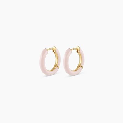 オーダーメイド ロゴ チョンキー 18K 金色 フープ ターコイズ エナメル色 925 ステルリング シルバー ハグジー イヤリング