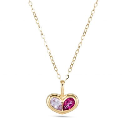 バレンタインデー ギフト 色とりどりのハート形 宝石ペンダント ネックレス 婚約