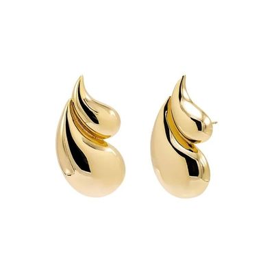 2024年 ダブル・ティアドロップ・ファッション 18K ゴールドプレート イヤリング オーダーメイド・ロゴ受付