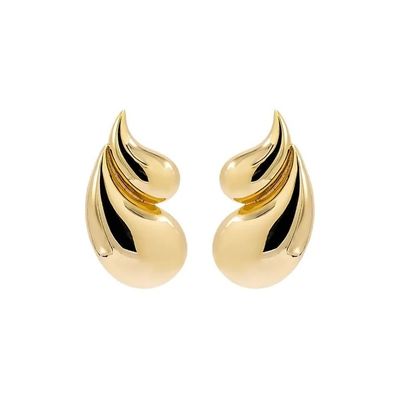 2024年 ダブル・ティアドロップ・ファッション 18K ゴールドプレート イヤリング オーダーメイド・ロゴ受付