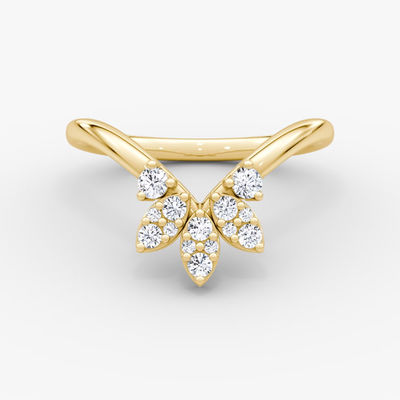 新入生 デザイン 優雅な925 ステルリング シルバー 18K ゴールド 花びら 冠 リング