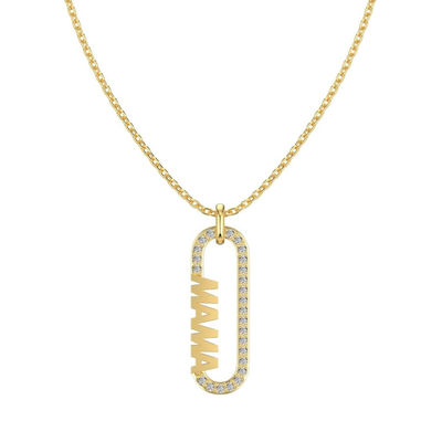 18k ゴールド ママの紙クリップ ペンダント ネックレス 925 スターリング シルバー
