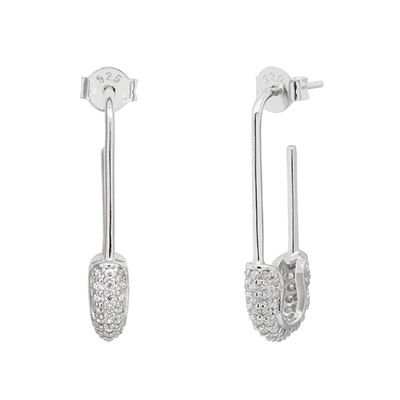 女性 ハープ イヤリング 925 シルバー クリア CZ ダイヤモンド ブラジル 黄金 宝石