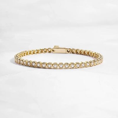 3mmジルコニア テニス ブレスレット 925 シルバー 14K ゴールド ユニセックス 宝石