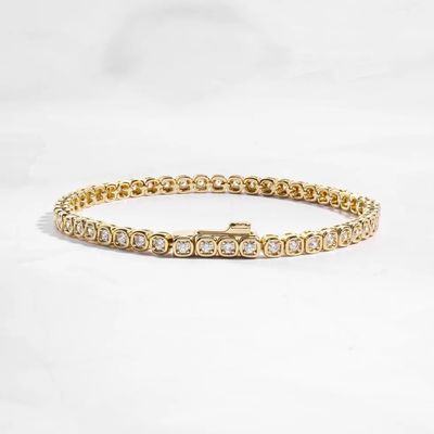 3mmジルコニア テニス ブレスレット 925 シルバー 14K ゴールド ユニセックス 宝石