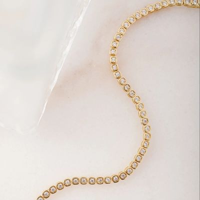 3mmジルコニア テニス ブレスレット 925 シルバー 14K ゴールド ユニセックス 宝石
