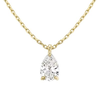 925 スターリング シルバー ペア カット ジルコン ペンダント ネックレス 女性用