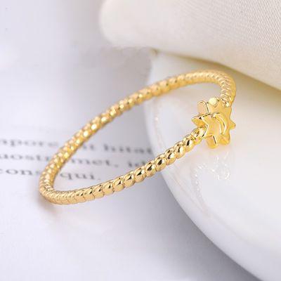 925 スターリング シルバー 月 日 指輪 18K 金 金 ユニセックス 宝石