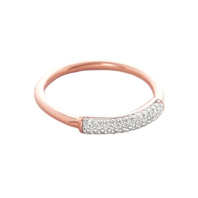 925 スターリング シルバー 18K 金付 CZ スタッキングリング 女性用