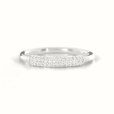 925 スターリング シルバー 18K 金付 CZ スタッキングリング 女性用