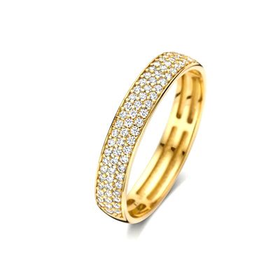 925 スターリング シルバー 18K 金付 CZ 半永久指輪 女性用