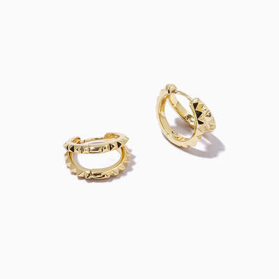 独創的な18K 金 金 金 金 925 ステルリング シルバー ダブル ハグズ イヤリング 厚い防水宝石
