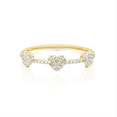 18K 金 925 ステルリング シルバー 3 マイクロパブ ハートリング 女性用とエレガント