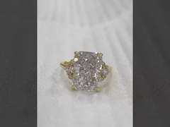 18K 金色 メインストーン CZ ヴィンテージ 結婚式 925 スターリング シルバー 女の子用 指輪