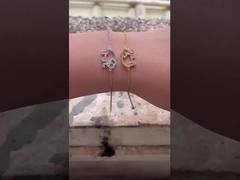 925 スターリングシルバー ゾウブレスレット マイクロインスレート技術とホワイトダイヤモンド CZ